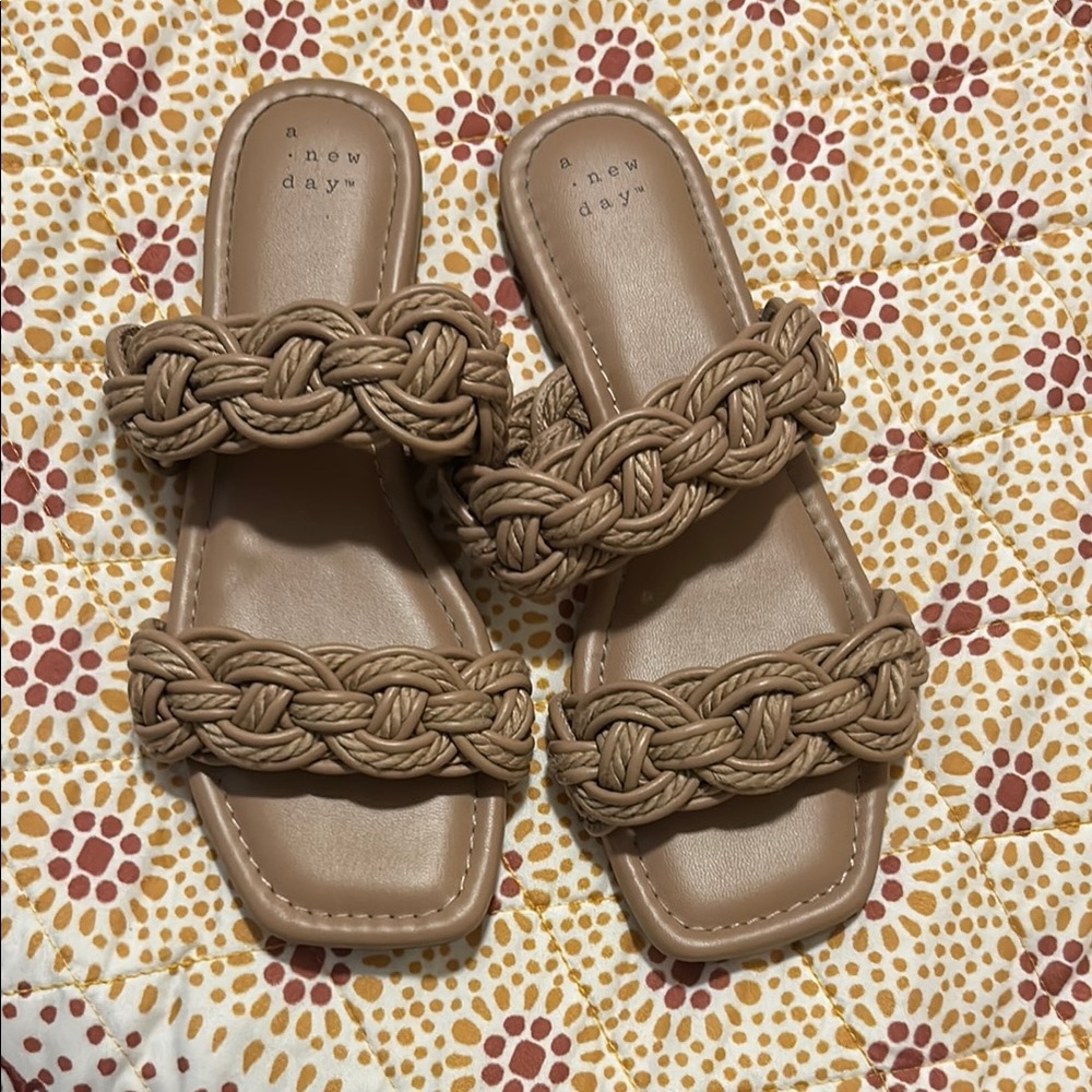 A New Day Braided Tan Sandals